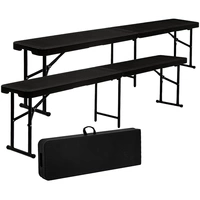 2x Wetterfeste Bierbank - Klappbar 183x30x43 - Rattan Look - Kunststoff Sitzbank 2x Wetterfeste Bierbank - Klappbar 183x30x43 - Rattan Look - Kunststoff Sitzbank