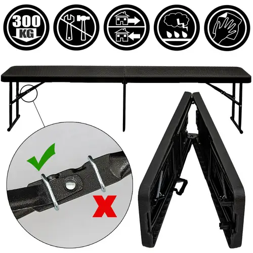 2x Wetterfeste Bierbank - Klappbar 183x30x43 - Rattan Look - Kunststoff Sitzbank 2x Wetterfeste Bierbank - Klappbar 183x30x43 - Rattan Look - Kunststoff Sitzbank