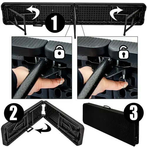 2x Wetterfeste Bierbank - Klappbar 183x30x43 - Rattan Look - Kunststoff Sitzbank 2x Wetterfeste Bierbank - Klappbar 183x30x43 - Rattan Look - Kunststoff Sitzbank