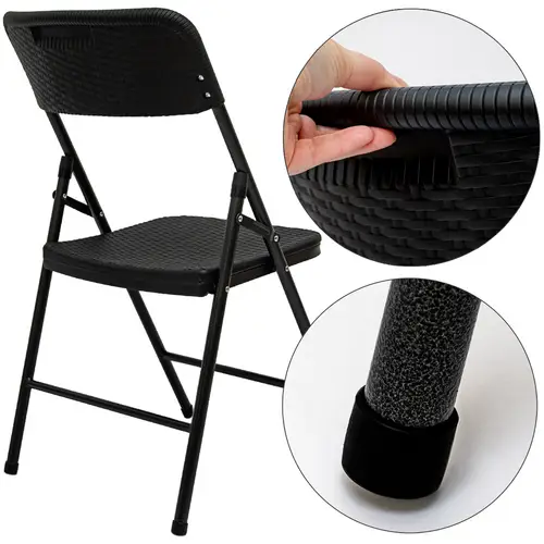 4 Klappstühle bis 150kg - 50x46x83,5 Balkonstuhl - Gartenstuhl in Rattan-Optik 4 Klappstühle bis 150kg - 50x46x83,5 Balkonstuhl - Gartenstuhl in Rattan-Optik