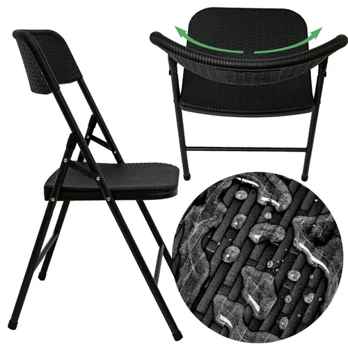 4 Klappstühle bis 150kg - 50x46x83,5 Balkonstuhl - Gartenstuhl in Rattan-Optik 4 Klappstühle bis 150kg - 50x46x83,5 Balkonstuhl - Gartenstuhl in Rattan-Optik