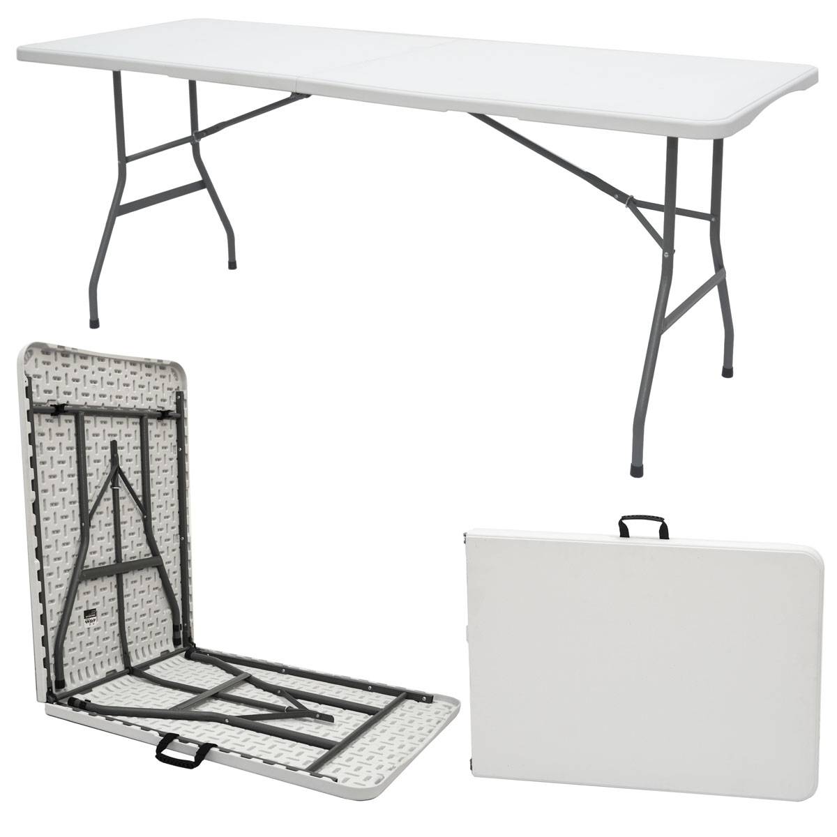 Gartentisch für 6 Personen - 180 x 70 cm Klapptisch - Camping Esstisch Klappbar