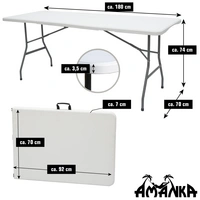 Gartentisch für 6 Personen - 180 x 70 cm Klapptisch - Camping Esstisch Klappbar Gartentisch für 6 Personen - 180 x 70 cm Klapptisch - Camping Esstisch Klappbar