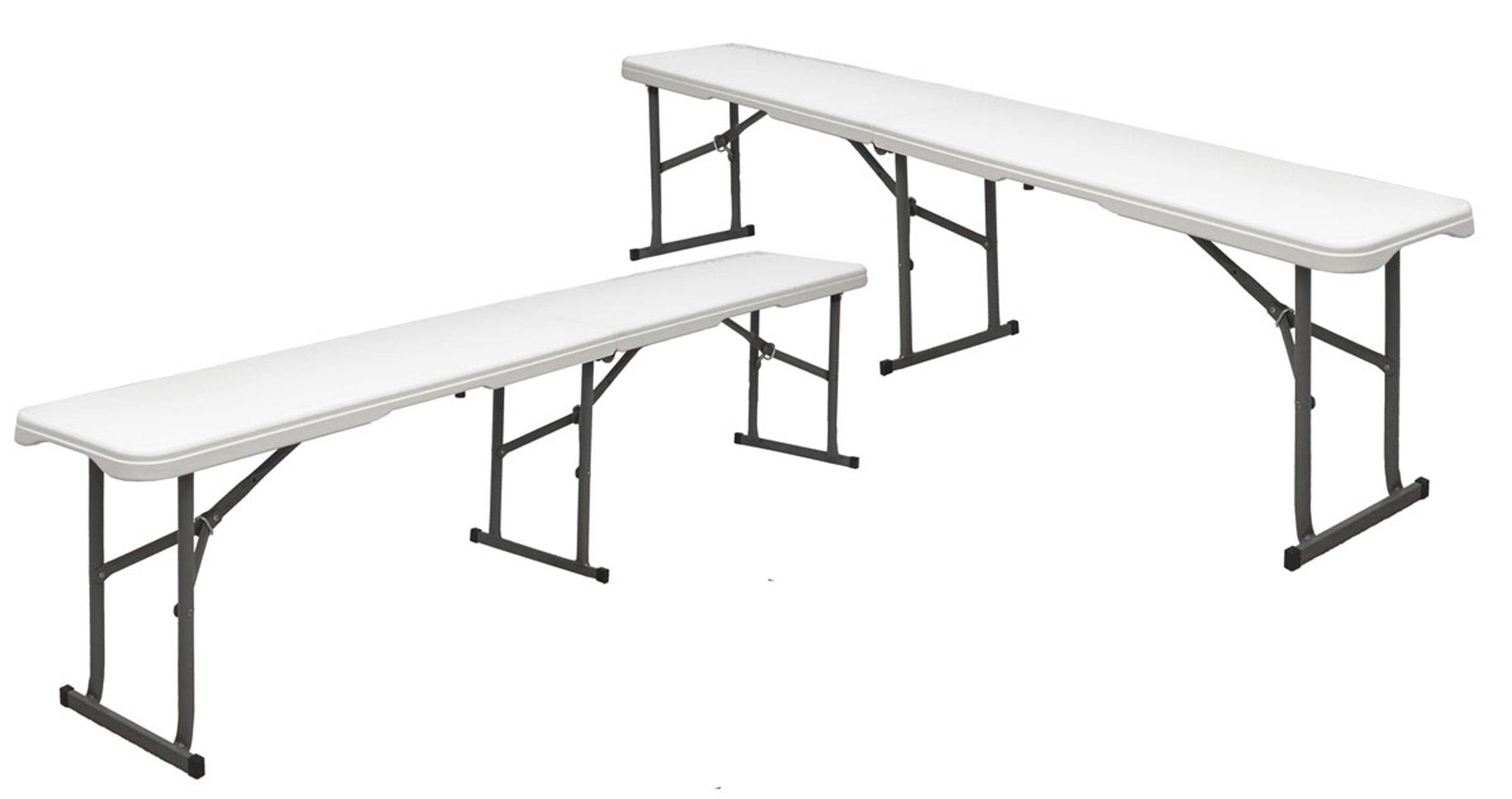 2x Wetterfeste Bierbank - Klappbar 182x27x43 - Kunststoff Sitzbank Klappbank Set