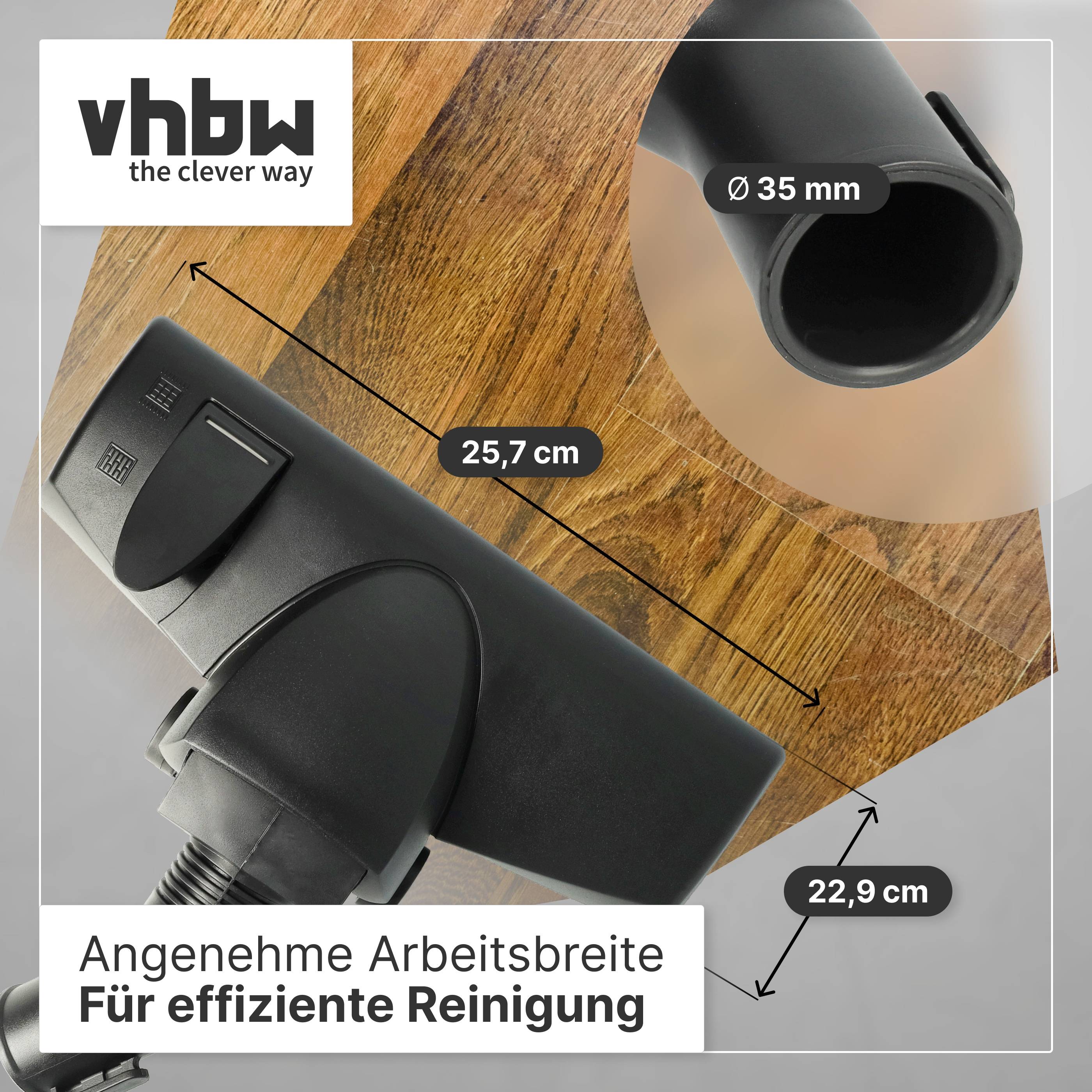 vhbw Bodendüse für Teppiche kompatibel mit Bosch BSG62580, BSG71800, BSG62519, BSG71636/11, BSG62400, BSG71810, BSG71801, 2x Fadenheber