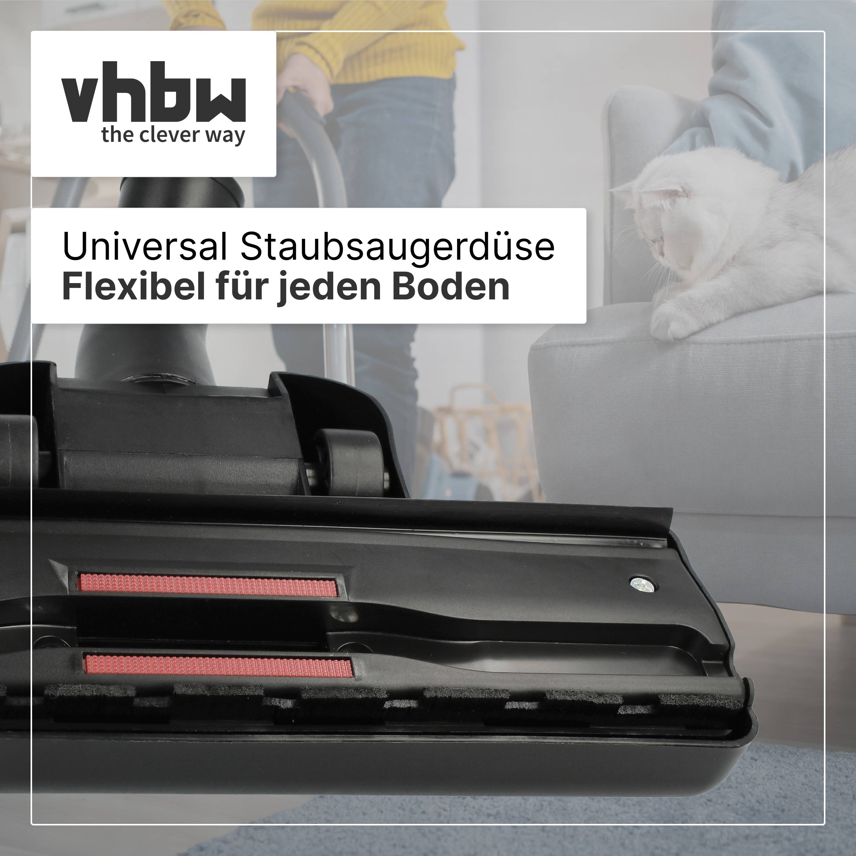 vhbw Bodendüse für Teppiche kompatibel mit Bosch BSG62580, BSG71800, BSG62519, BSG71636/11, BSG62400, BSG71810, BSG71801, 2x Fadenheber