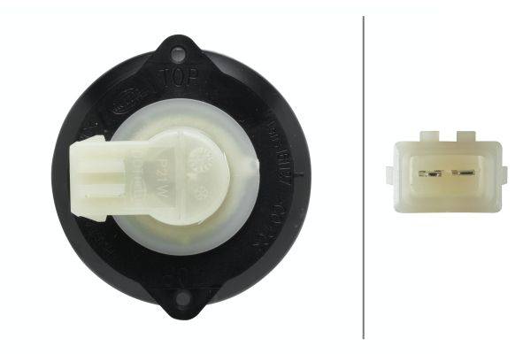 HELLA 2BA 009 001-091 Blinkleuchte - Halogen - 12V - Einbau - Lichtscheibenfarbe: grau - vorne