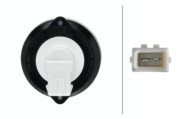 HELLA 2BA 009 001-191 Blinkleuchte - 12V - Einbau - Lichtscheibenfarbe: gelb/grau - hinten/links/rec