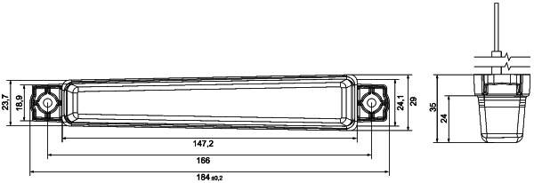 HELLA 2BA 012 846-211 Blinkleuchte - LED - 24V - Anbau - Lichtscheibenfarbe: gelb - vorne