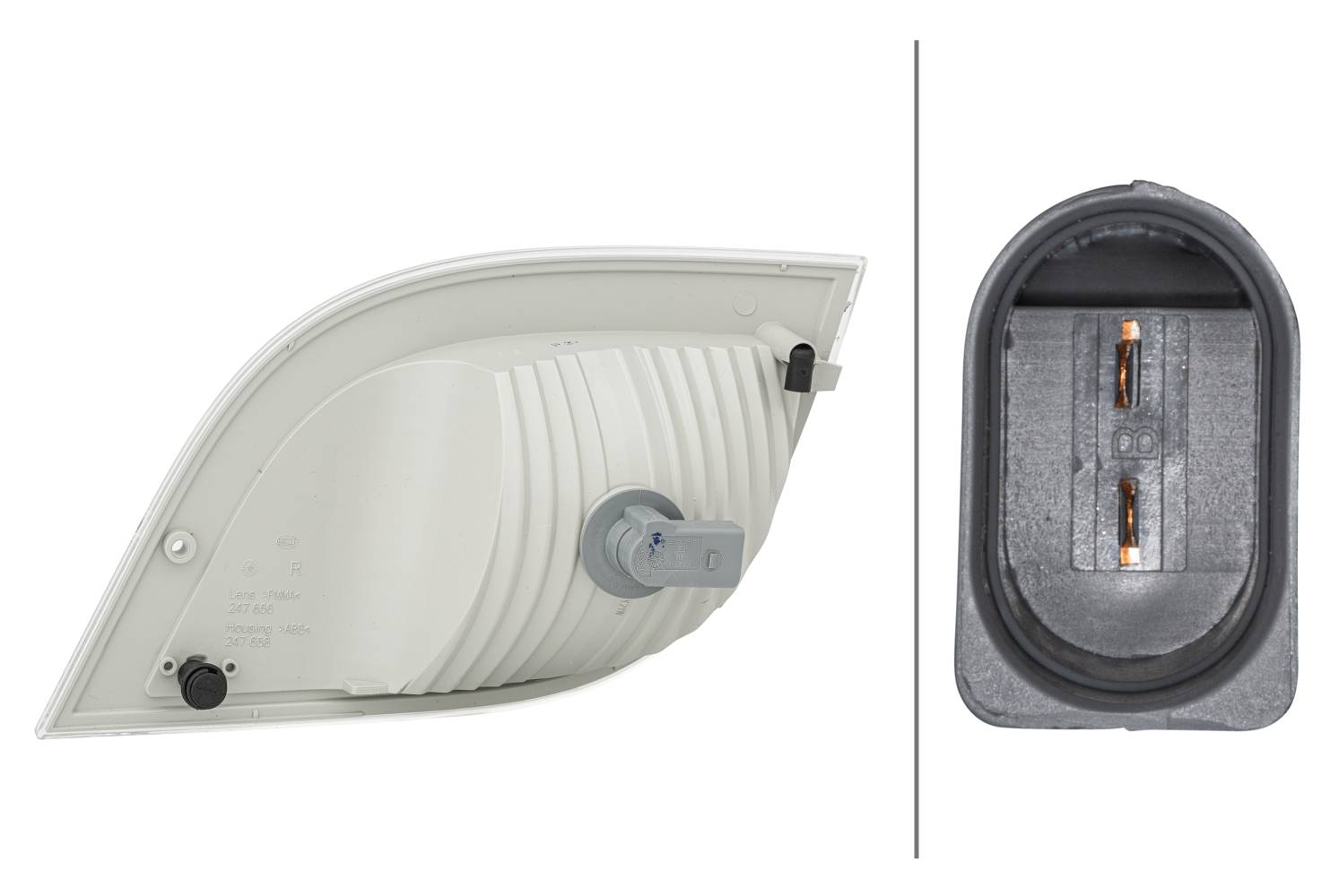 HELLA 2BA 247 016-041 Blinkleuchte - Glühlampe - glasklar - rechts