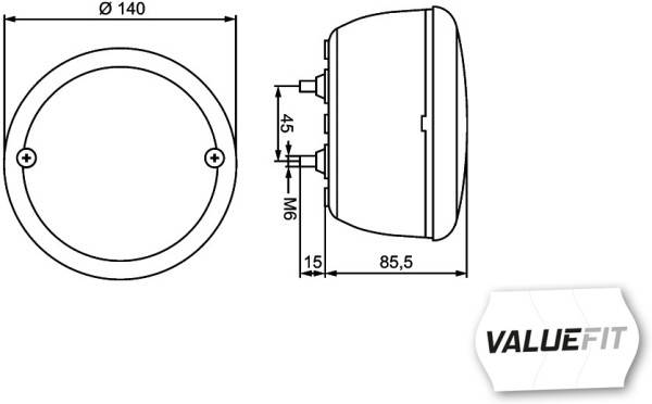 HELLA 2SD 357 026-201 Heckleuchte - Valuefit - LED - 12/24V - rechts/links