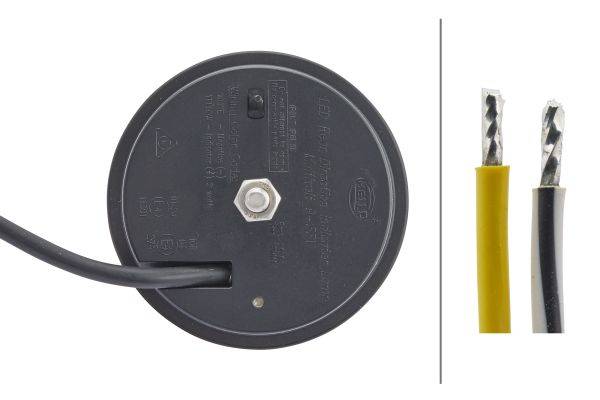 HELLA 2BA 959 011-001 Blinkleuchte - LED - 12/24V - Einbau - Lichtscheibenfarbe: gelb - Kabel: 2500m