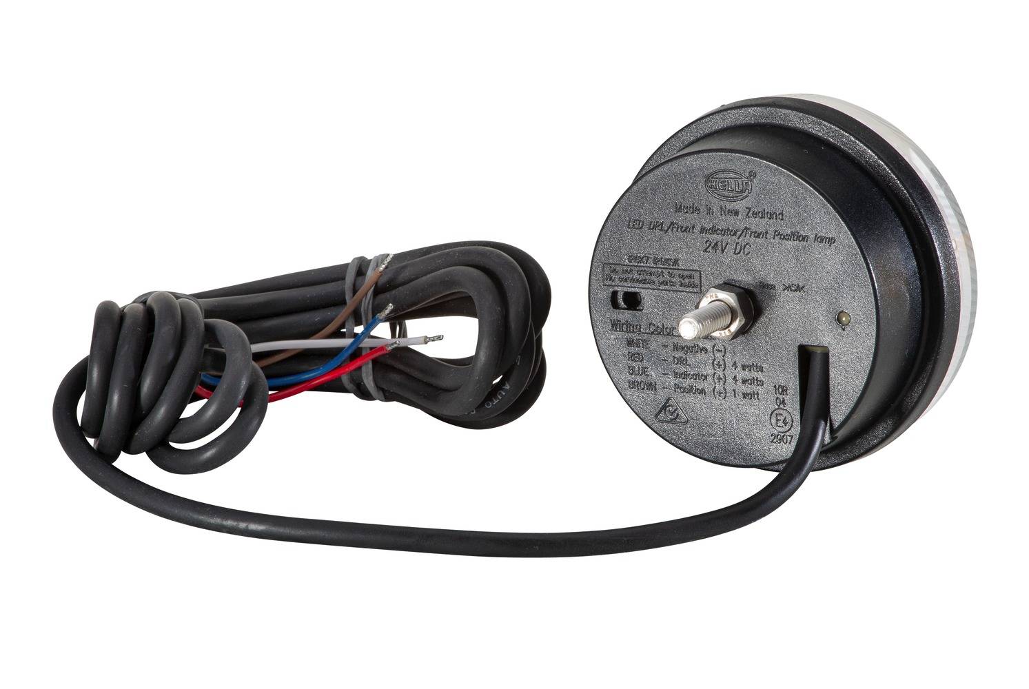 HELLA 2BE 980 690-001 LED-Tagfahrleuchte - 24V - rund - Einbau - Lichtscheibenfarbe: glasklar - LED-