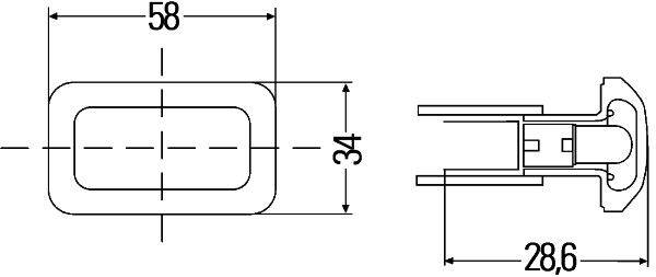 HELLA 2BM 003 647-021 Zusatzblinkleuchte - Glühlampe - 12V - Einbau - Lichtscheibenfarbe: gelb - lin