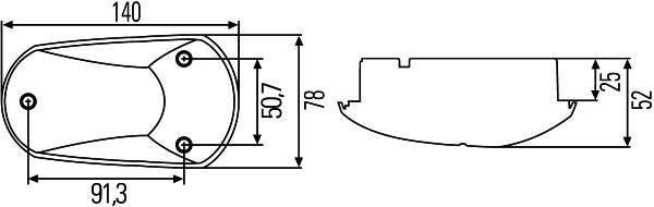 HELLA 2BM 008 355-001 Zusatzblinkleuchte - 12/24V - Anbau - Lichtscheibenfarbe: gelb - seitlicher An