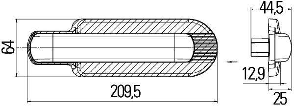 HELLA 2BM 011 788-001 Zusatzblinkleuchte - LED - 24V - geschraubt - Lichtscheibenfarbe: glasklar - L