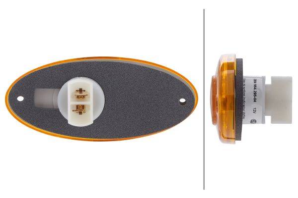 HELLA 2BM 964 295-041 Zusatzblinkleuchte - 12V - Einbau - Lichtscheibenfarbe: gelb - seitlicherEinba