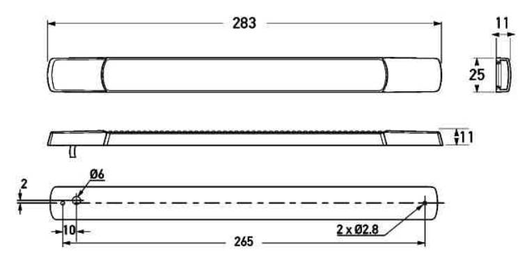 HELLA 2DA 980 887-411 Zusatzbremsleuchte - Strip Lamp - LED - 24V - Anbau - Lichtscheibenfarbe: glas