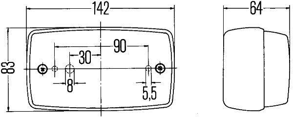 HELLA 2NE 002 589-047 Nebelschlussleuchte, links / rechts, 12V, Glühlampen-Technologie, mit Lampentr