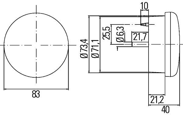 HELLA 2NE 302 252-037 Nebelschlussleuchte - 12V - Einbau - Lichtscheibenfarbe: rot