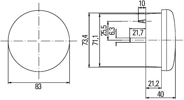 HELLA 2NE 959 011-501 Nebelschlussleuchte - LED - 12/24V - Einbau - Kabel: 2500mm