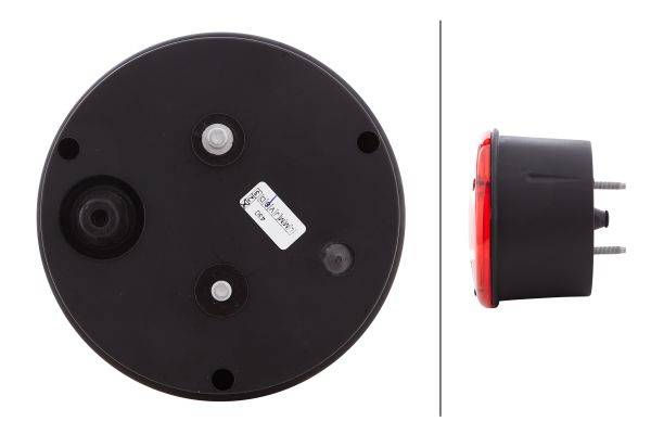 HELLA 2NE 964 169-521 Nebelschlussleuchte - 12/24V - rund - Anbau/Einbau - Lichtscheibenfarbe: rot -