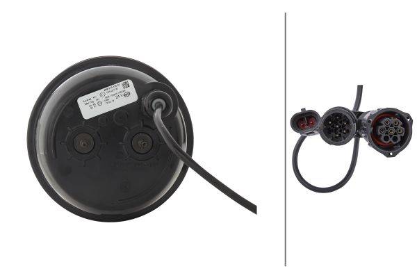 HELLA 2NR 013 155-201 Heckleuchte - LED - 24V - Stehbolzen - Kabel: 300mm - Stecker: AMP - links/rec
