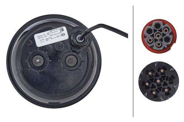 HELLA 2NR 013 155-211 Heckleuchte - LED - 24V - Stehbolzen - Kabel: 290mm - Stecker: DIN-Bajonett -