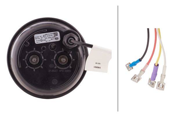 HELLA 2NR 013 155-221 Heckleuchte - LED - 24V - Stehbolzen - Kabel: 3020mm - Stecker: Flachsteckhüls
