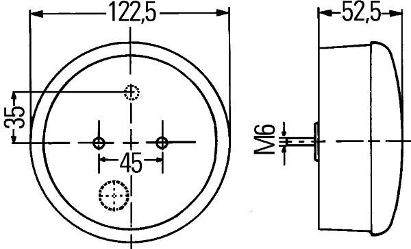 HELLA 2NR 344 169-461 Heckleuchte - 24V - Anbau - rechts/links