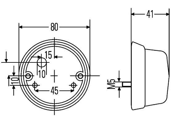 HELLA 2PF 001 259-677 Positionsleuchte - 12/24V - Anbau - Lichtscheibenfarbe: grün - links/rechts