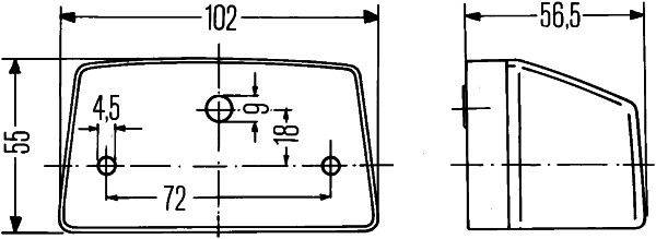 HELLA 2KA 003 389-001 Kennzeichenleuchte - 12/24/6V - Anbau/Schraubanschluss - Stecker: Flachstecker