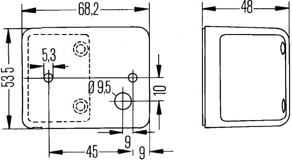 HELLA 2PF 006 679-001 Positionsleuchte - Anbau - Lichtscheibenfarbe: glasklar - links/rechts