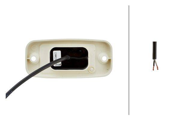 HELLA 2PG 345 600-411 Positionsleuchte - 24V - Anbau - Lichtscheibenfarbe: weiß - Kabel: 5000mm