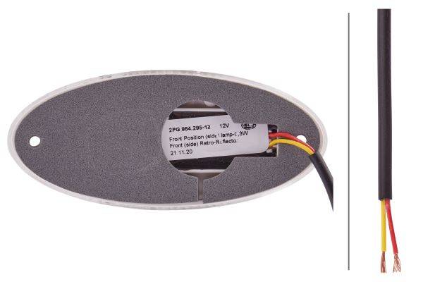 HELLA 2PG 964 295-121 Positionsleuchte - LED - 12V - Anbau - Lichtscheibenfarbe: glasklar - Kabel: 5