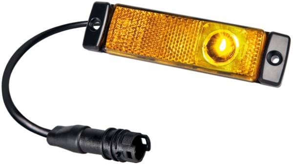 HELLA 2PS 008 645-311 Seitenmarkierungsleuchte - LED - 24V - Anbau - Lichtscheibenfarbe: gelb - Kabe