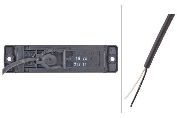 HELLA 2PS 008 645-991 Seitenmarkierungsleuchte - LED - 24V - Anbau - Lichtscheibenfarbe: gelb - Kabe
