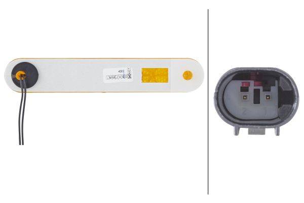 HELLA 2PS 009 226-011 Seitenmarkierungsleuchte - LED - 24V - Lichtscheibenfarbe: gelb - Kabel: 195mm