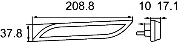 HELLA 2PS 013 305-301 Seitenmarkierungsleuchte - Shapeline Style - LED - 12/24V - geschraubt - Licht
