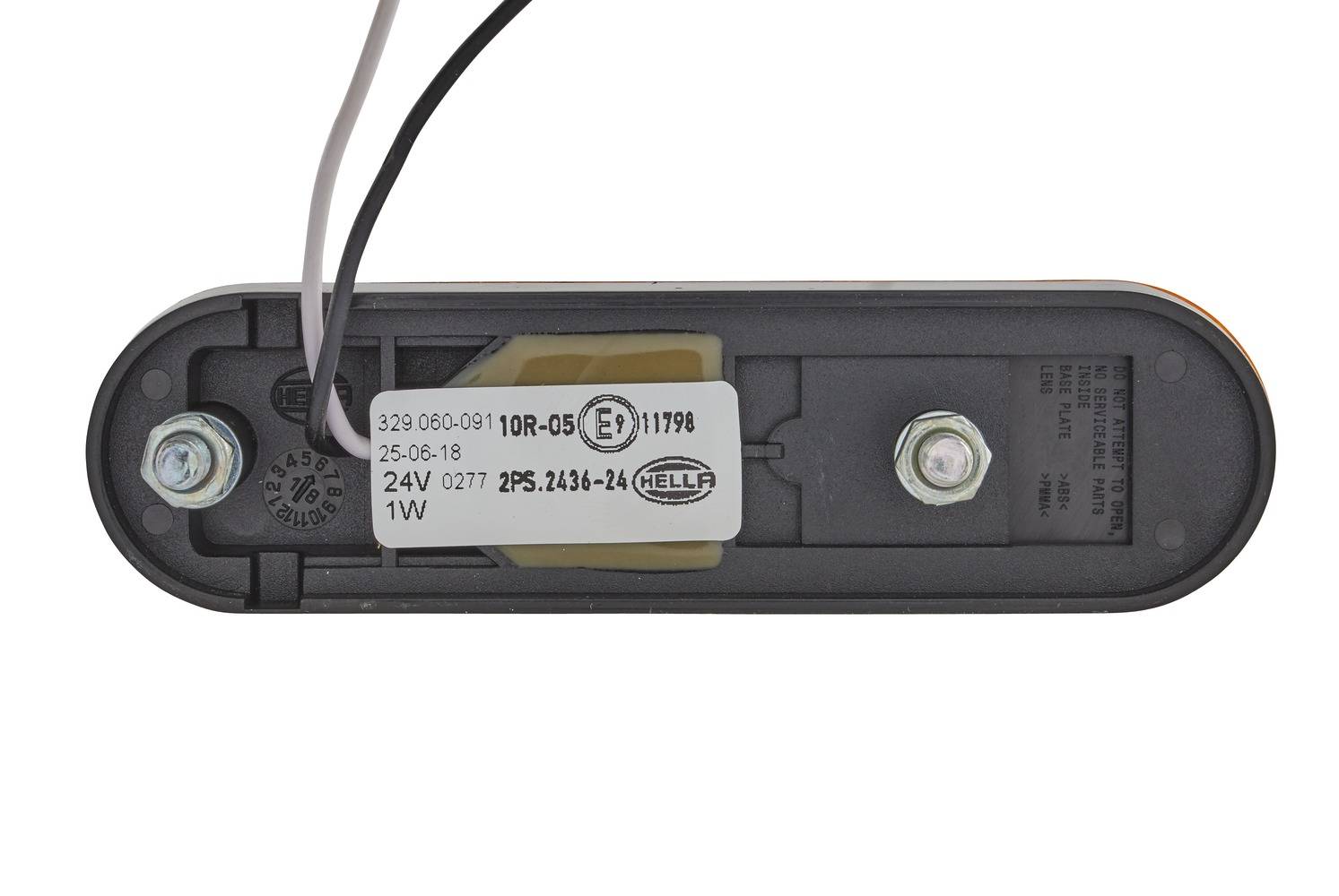 HELLA 2PS 329 060-091 Seitenmarkierungsleuchte - LED - 24V - Anbau - Lichtscheibenfarbe: gelb - link