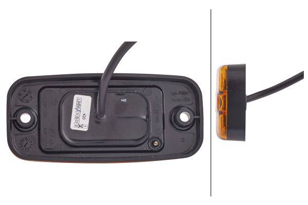 HELLA 2PS 345 600-001 Seitenmarkierungsleuchte - LED - 12V - Anbau - Lichtscheibenfarbe: gelb - Kabe