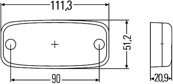 HELLA 2PS 345 600-041 Seitenmarkierungsleuchte - LED - 24V - Anbau - seitlicher Anbau