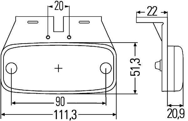 HELLA 2PS 345 600-021 Seitenmarkierungsleuchte - LED - 24V - Anbau - seitlicher Anbau