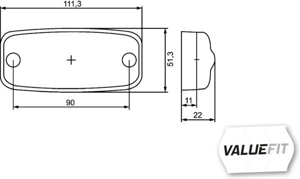 HELLA 2PS 357 008-001 Seitenmarkierungsleuchte - Valuefit - LED - 12/24V - Anbau - seitlicher Anbau
