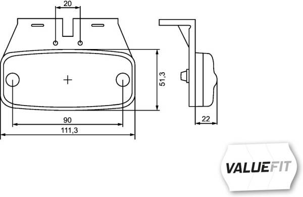 HELLA 2PS 357 008-011 Seitenmarkierungsleuchte - Valuefit - LED - 12/24V - Anbau - seitlicher Anbau