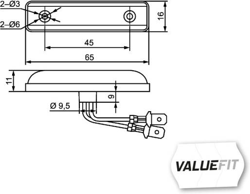 HELLA 2PS 357 010-101 Seitenmarkierungsleuchte - Valuefit - LED - 24V