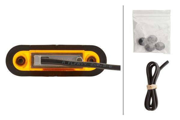 HELLA 2PS 959 788-002 Seitenmarkierungsleuchte - LED - 12/24V - Einbau - Lichtscheibenfarbe: gelb -