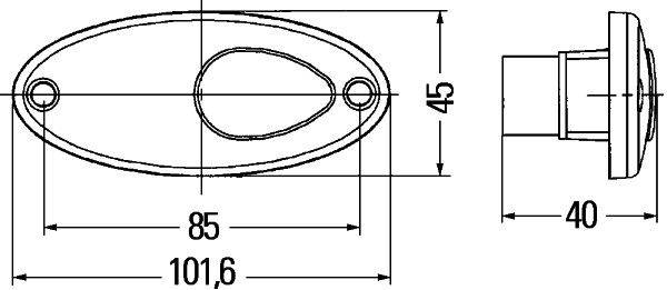 HELLA 2XS 964 295-031 Umrissleuchte - 12V - Einbau - links/rechts/seitlicher Anbau