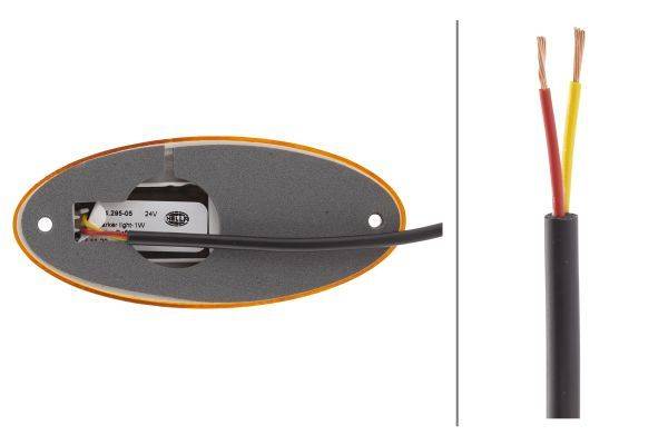 HELLA 2PS 964 295-051 Seitenmarkierungsleuchte - LED - 24V - Anbau - Lichtscheibenfarbe: gelb - Kabe