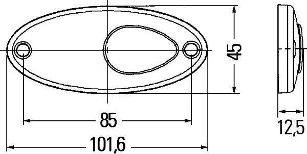 HELLA 2PG 964 295-121 Positionsleuchte - LED - 12V - Anbau - Lichtscheibenfarbe: glasklar - Kabel: 5